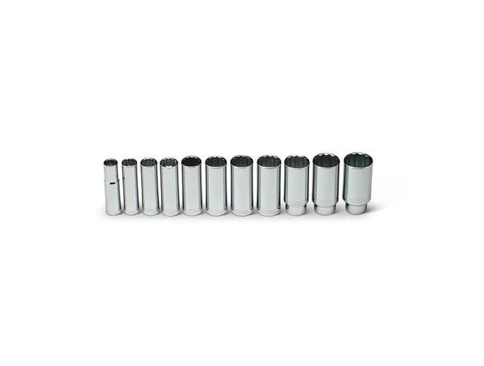 Wright Tool 11 Piece 1/2 in Drive 12-Point Deep SAE Socket Set, 1/2 - 1-1/8 in - WT 402 Socket Set Wright Tool