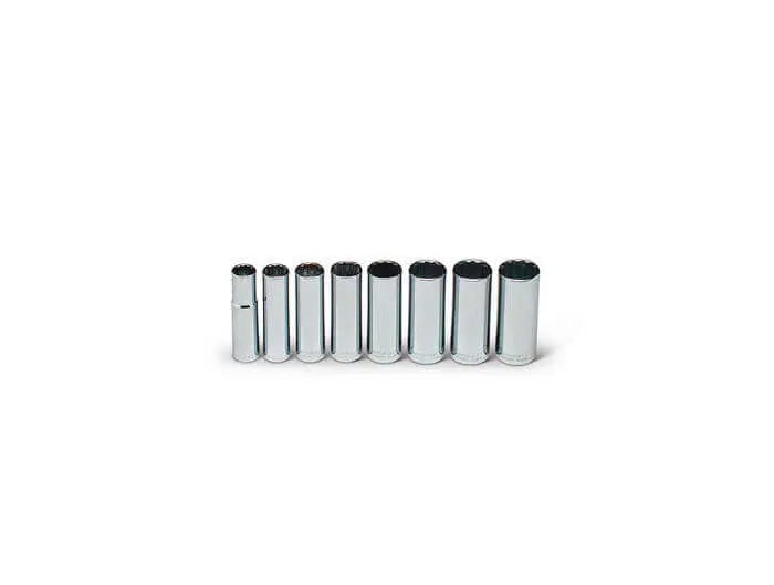 Wright Tool 8 Piece 1/2 in Drive 12-Point Deep SAE Socket Set, 1/2 - 15/16 in - WT 409 Socket Set Wright Tool