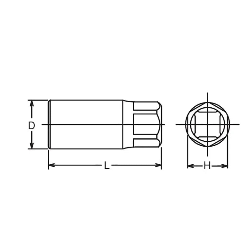 Ko-ken Tools 1/2 Sq. Dr. Stud puller 5/16 21mm Hex Length 65mm Ko-ken Tools