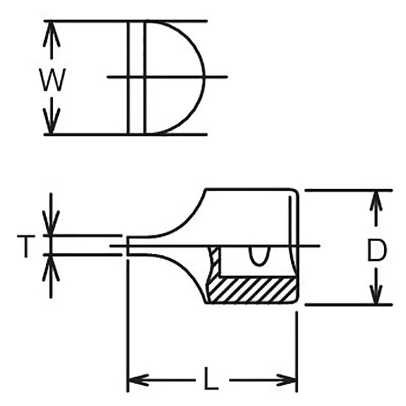 Ko-ken Tools 1/2 Sq. Dr. Bit Socket Slotted 3.7 x 24mm Length 40mm Ko-ken Tools