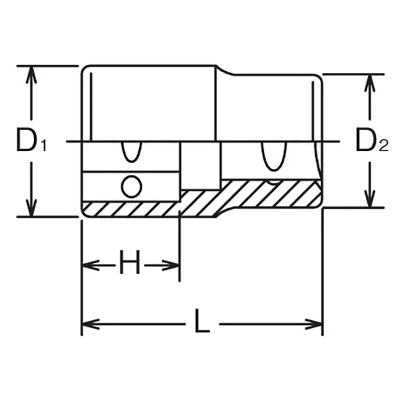 Ko-ken Tools 1/2 Sq. Dr. Adaptor 16mm 6 point Length 40mm For 106 Ko-ken Tools