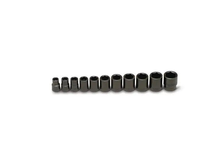 Wright Tool 11 Piece 1/2 in Drive 6-Point Standard SAE Black Oxide Impact Socket Set, 7/16 - 1-1/16 in - WT 411 Socket Set Wright Tool
