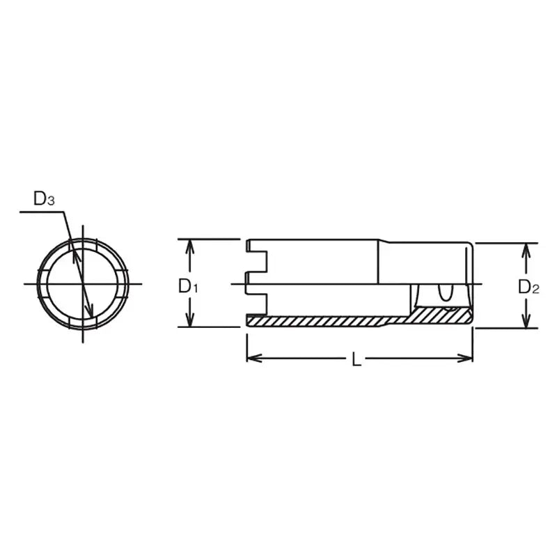 Ko-ken Tools 1/2 Sq. Dr. Socket 4 teeth Length 72mm For Deisel injection holder nut Ko-ken Tools