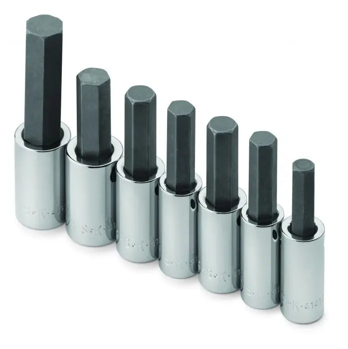 SK Tools - Set Socket Bit 1/2dr Fractional Hex 7pc - 41227 SK Tools