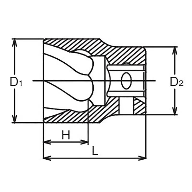 Ko-ken Tools 1/2 Sq. Dr. Nut Twister 25.4mm Length 42mm Ko-ken Tools