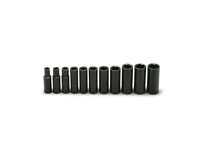 Wright Tool 11 Piece 1/2 in Drive 6-Point Deep SAE Black Oxide Impact Socket Set, 3/8 - 1 in - WT 412 Socket Set Wright Tool