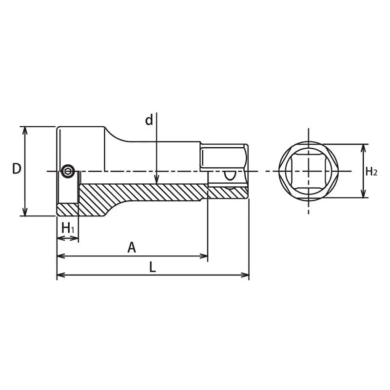 Ko-ken Tools 1/2 Sq. Dr. Die Holder 38mm Length 80mm Ko-ken Tools