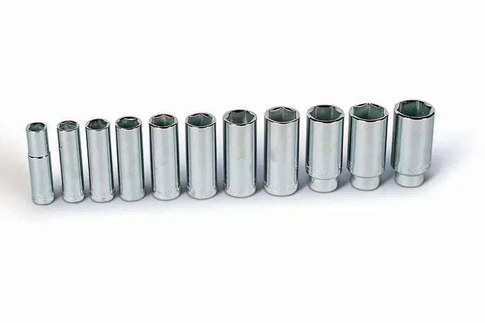 Wright Tool Set of 11 1/2 in Drive 6-Point Deep SAE Socket, 1/2 in to 1-1/8 in - WT 414 Socket Set Wright Tool