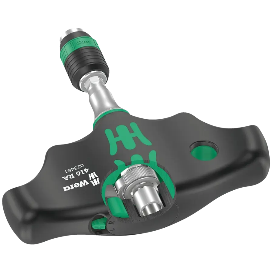 Wera 416 RA T-Handle Bit Holding Ratchet Function Screwdriver with Rapidaptor Quick-Release Chuck - WE 05023461001 