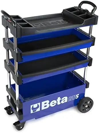 Beta Tools (Article# C27S-B/5002) Collapsible Rolling Tool Cart - Blue - BT 27000206 Beta Tools