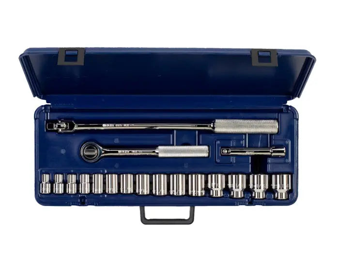 Wright Tool 18 Piece 1/2 in Drive 6-Point Blow Molded Case Standard SAE Socket Set, 3/8 - 1-1/4 in - WT 423-MC Socket Set Wright Tool