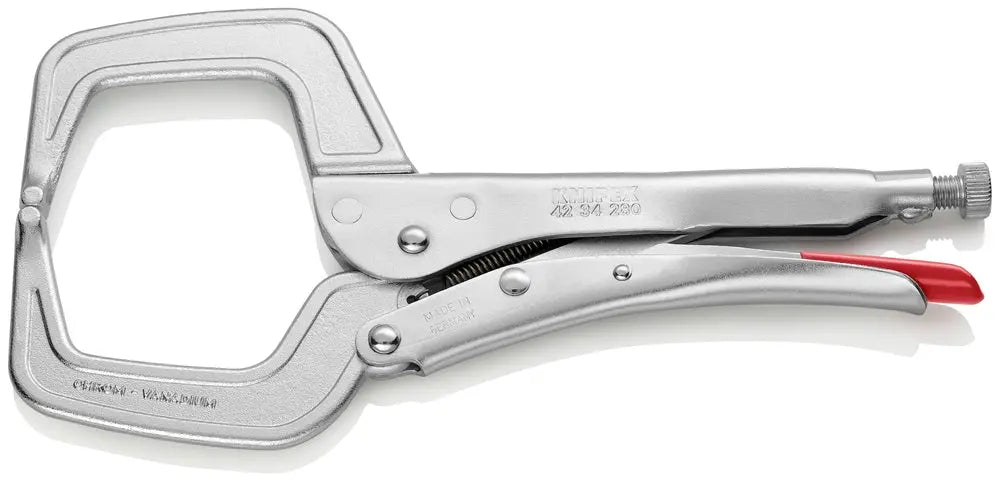 Knipex 42 34 280 KN | Locking Welding Grip Pliers, Wide Jaw, Chrome Knipex