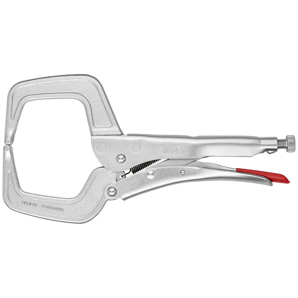Knipex 42 34 280 KN | Locking Welding Grip Pliers, Wide Jaw, Chrome Knipex