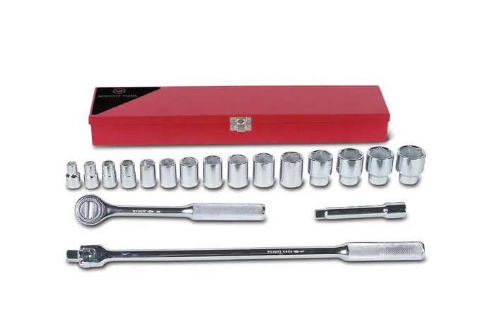 Wright Tool 18 Piece 1/2 in Drive Metal Boxed 6-Point Standard SAE Socket Set, 3/8 - 1-1/4 in - WT 423 Socket Set Wright Tool