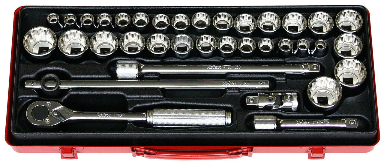 Ko-ken Tools 1/2 Sq. Dr. Socket set 12 point 36 pieces Ko-ken Tools