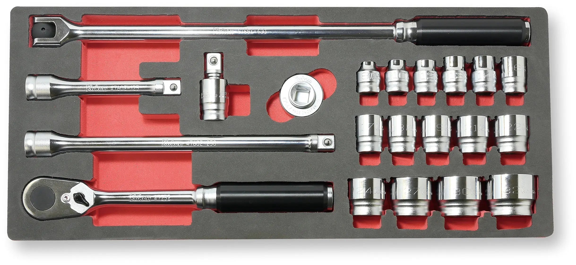 Ko-ken Tools 1/2 Sq. Dr. 21 Piece Z-Series 6-Point Metric Socket set 8-32mm Ko-ken Tools