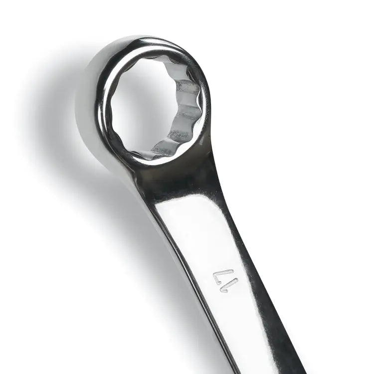 Beta Tools Set of 17 Bright Chrome-Plated Combination, Open End and Bi-Hexagon Ring Wrenches - BT 000421652 