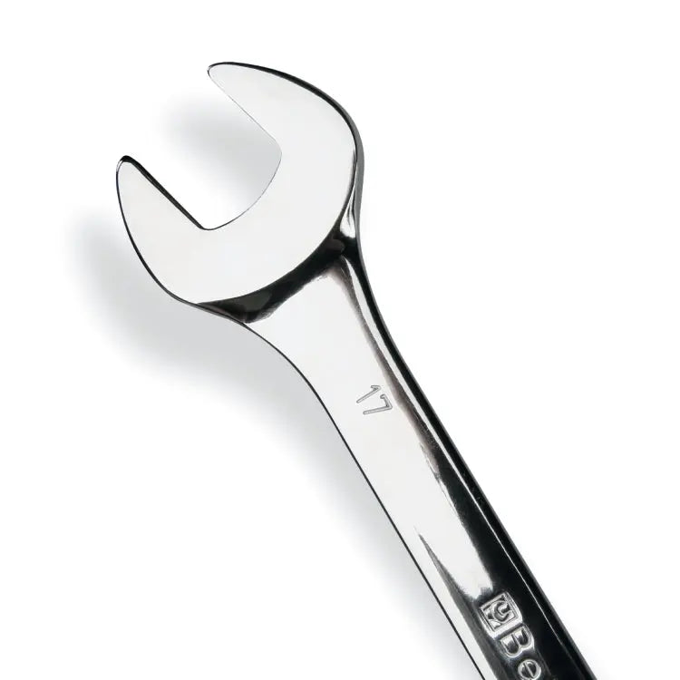 Beta Tools Set of 21 Bright Chrome-Plated Combination, Open End and Bi-Hexagon Ring Wrenches - BT 000421653 