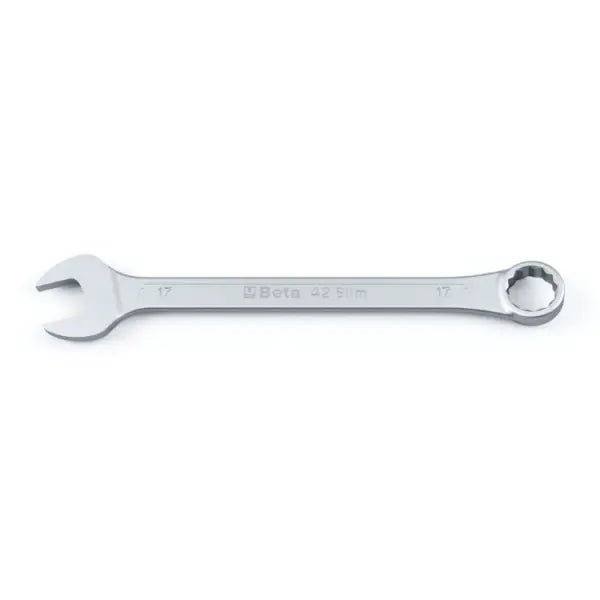 Beta Tools (Article# 42SLIM 13) 13mm 12 Point 15 deg Offset Combination Wrench, Slim Profile, Chrome-Plated - BT 420413 Beta Tools