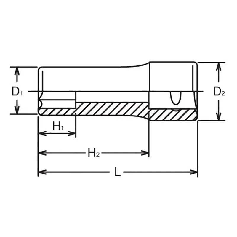 Ko-ken Tools 1/2 Sq. Dr. Socket 13/16 6 point Length 77mm Ko-ken Tools
