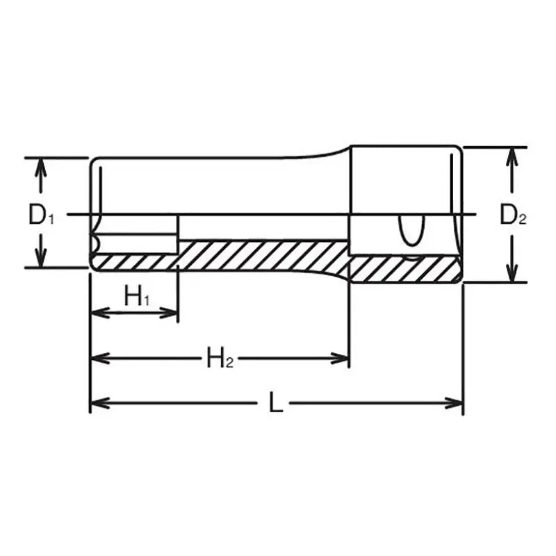 Ko-ken Tools 1/2 Sq. Dr. Socket 3/8 6 point Length 77mm Ko-ken Tools