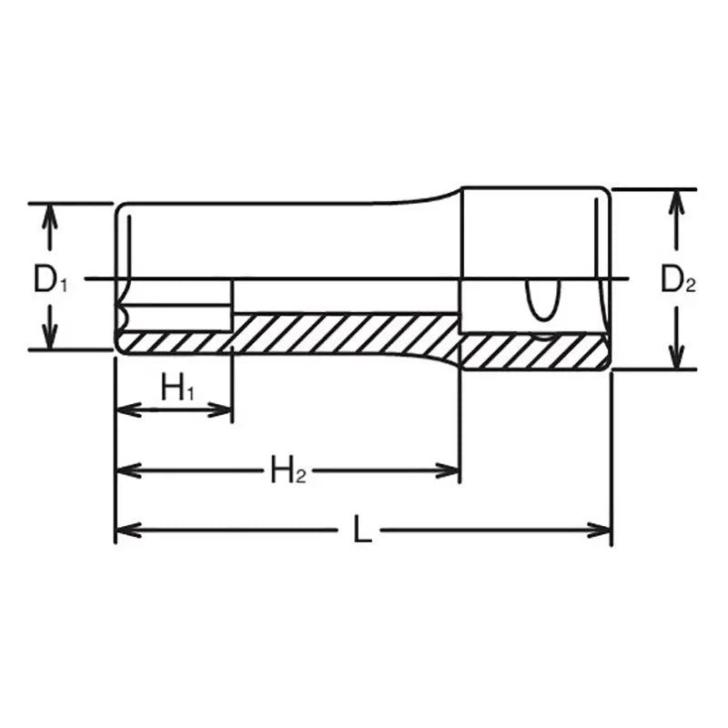 Ko-ken Tools 1/2 Sq. Dr. Socket 9/16 6 point Length 77mm Ko-ken Tools