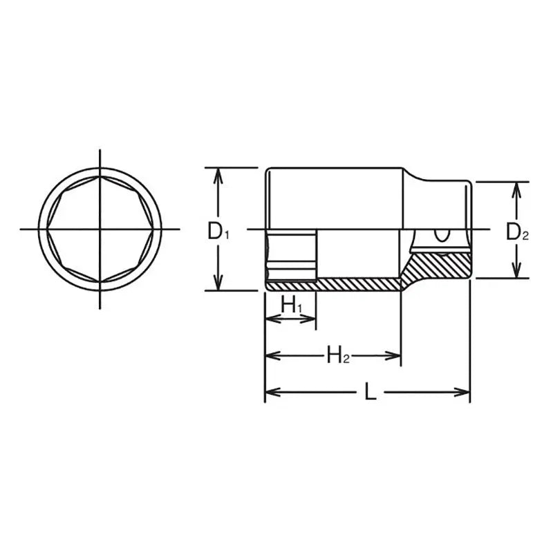 Ko-ken Tools 1/2 Sq. Dr. Socket 27mm 8 point Length 57mm For Oil pressure switch Ko-ken Tools