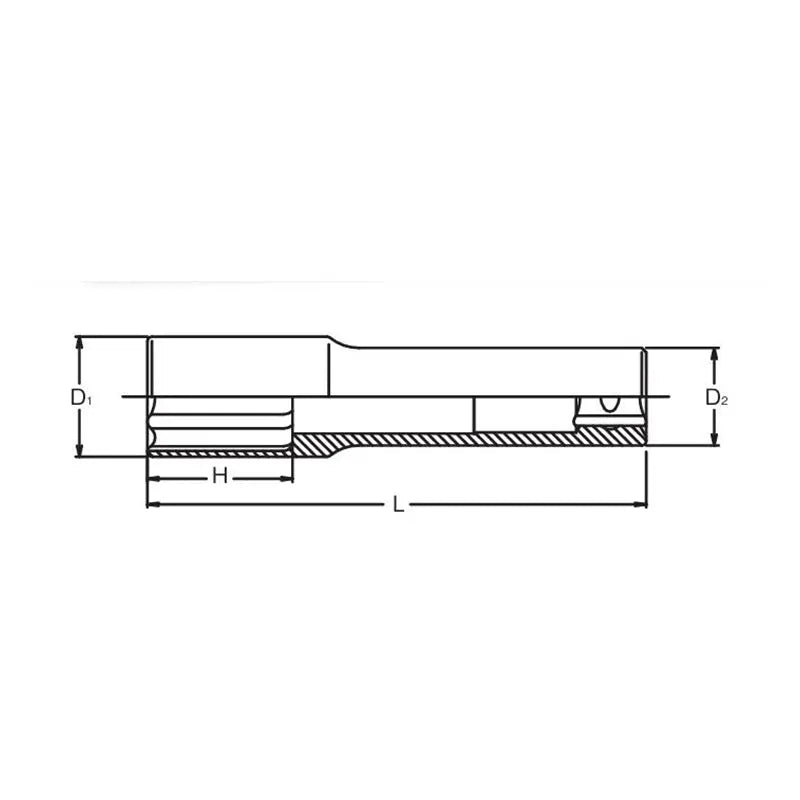 Ko-ken Tools 1/2 Sq. Dr. Wheel Nut Socket 17mm 6 point Length 110mm Ko-ken Tools