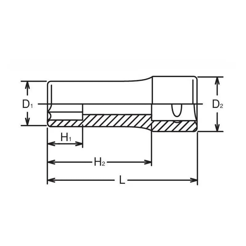 Ko-ken Tools 1/2 Sq. Dr. Socket 8mm 6 point Length 77mm Ko-ken Tools