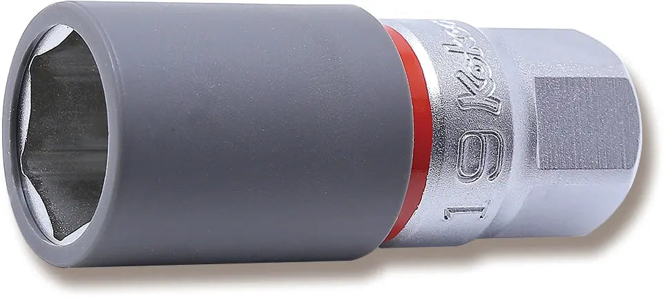 Ko-ken Tools 1/2 Sq. Dr. Wheel Nut Socket 19mm Extra Thin walled Length 65mm Color coded Protector Ko-ken Tools