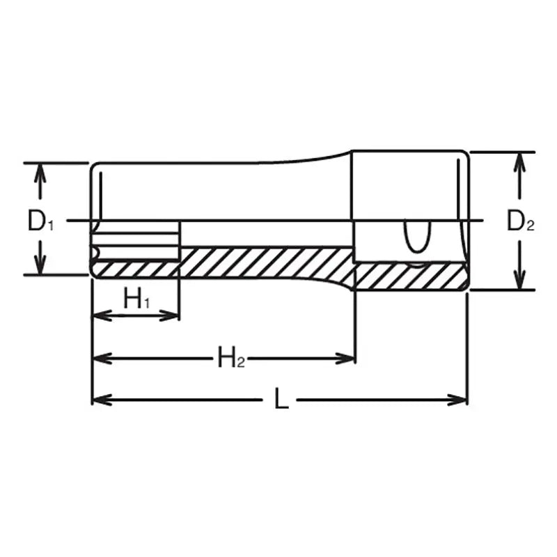 Ko-ken Tools 1/2 Sq. Dr. Socket 26mm Surface Length 77mm Ko-ken Tools