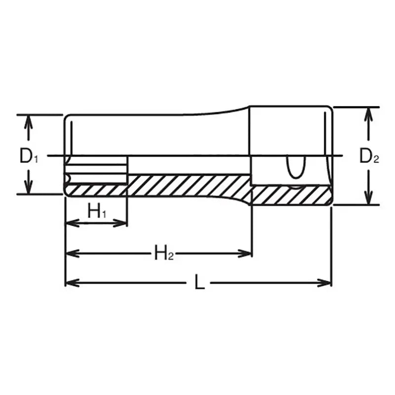 Ko-ken Tools 1/2 Sq. Dr. Socket 8mm Surface Length 77mm Ko-ken Tools