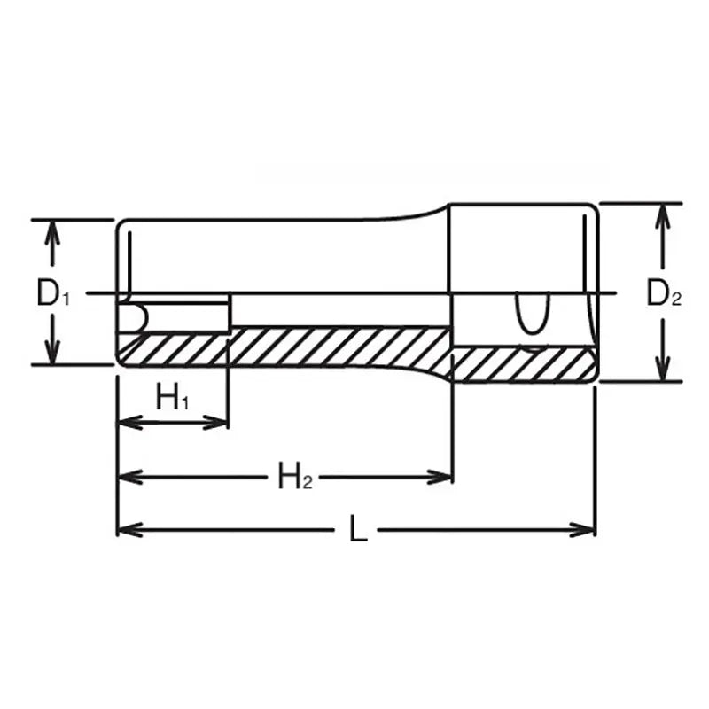 Ko-ken Tools 1/2 Sq. Dr. Deep TORXÂ® E11 Socket - Length 77mm Ko-ken Tools