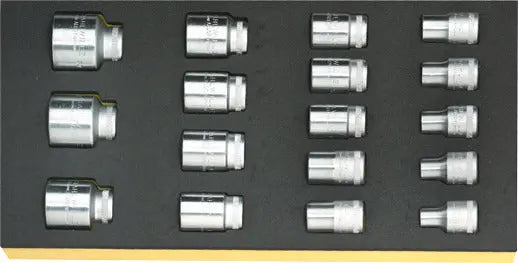 Stahlwille Set of 17 1/2 in Drive Socket with TCS Insert, 10 - 32mm - ST 96838177 Stahlwille