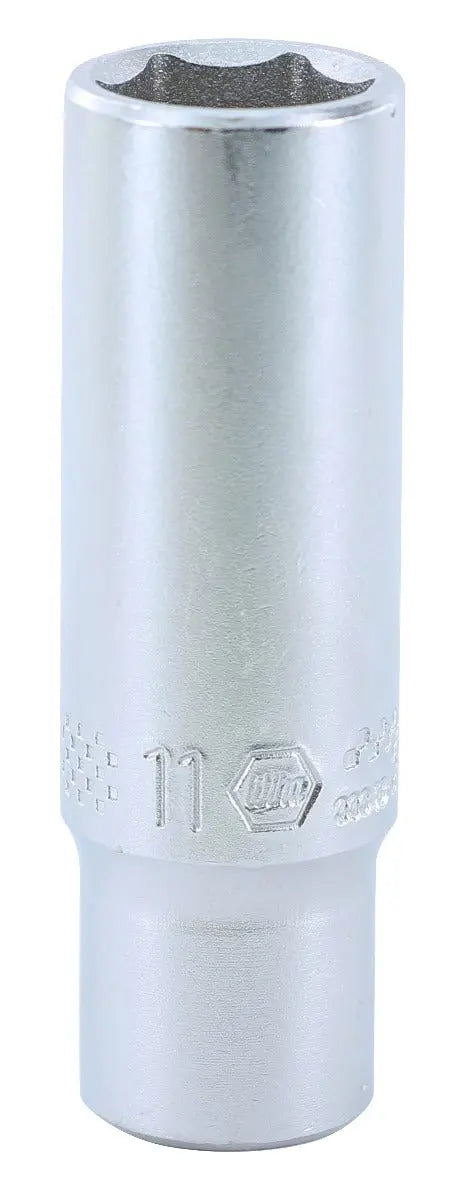 Wiha 33348, 1/4" Dr. Deep Socket Inch, 6 Pt, 11.0mm Wiha