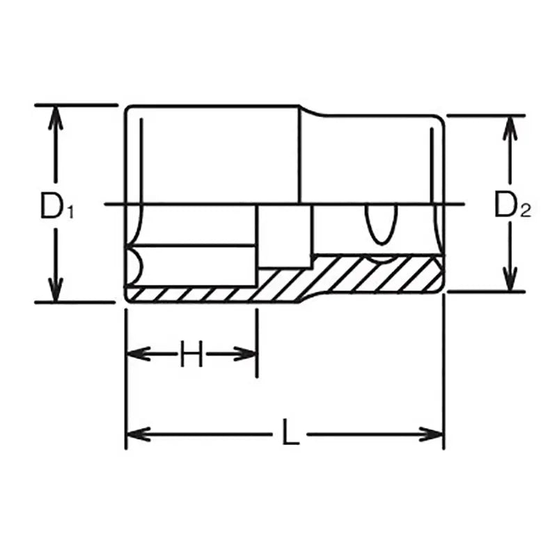 Ko-ken Tools 1/2 Sq. Dr. Chrome SAE 6 Point Socket 13/16" Ko-ken Tools