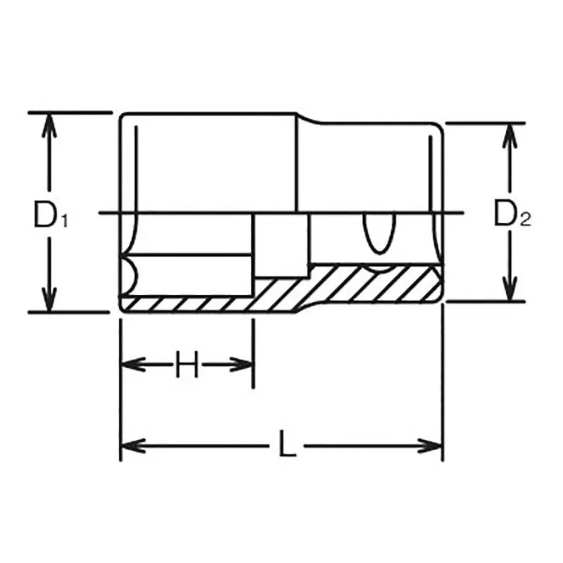 Ko-ken Tools 1/2 Sq. Dr. Chrome SAE 6 Point Socket 7/8" Ko-ken Tools