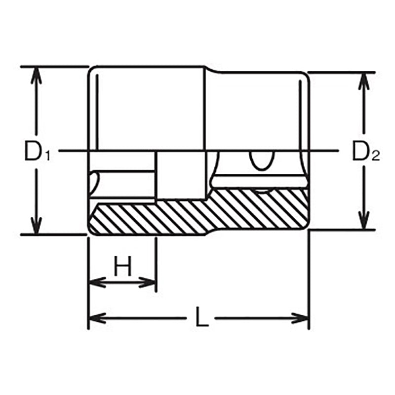 Ko-ken Tools 1/2 Sq. Dr. LHS Socket 16S