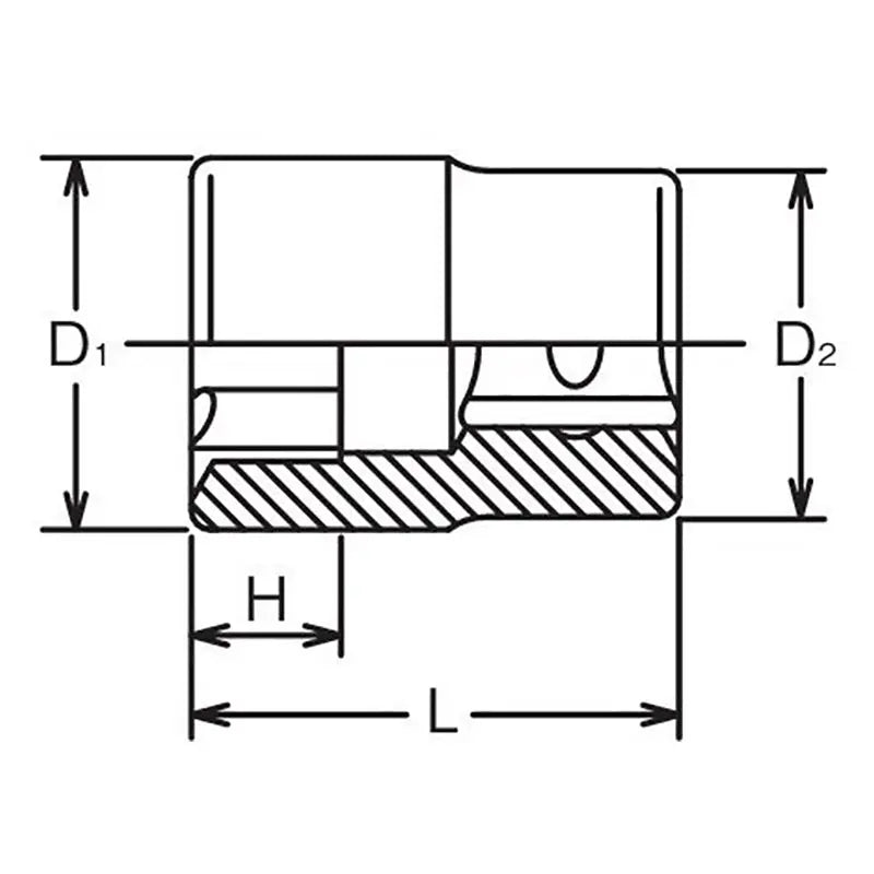 Ko-ken Tools 1/2 Sq. Dr. LHS Socket 8S Ko-ken Tools