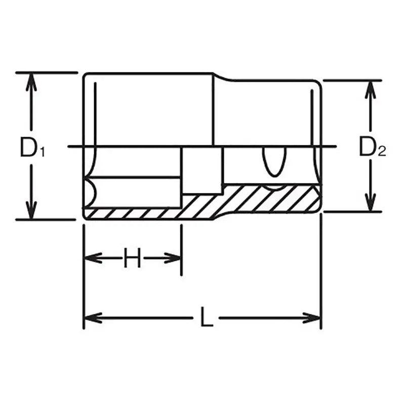 Ko-ken Tools 1/2 Sq. Dr. Chrome 6 Point Metric Socket 34mm Ko-ken Tools