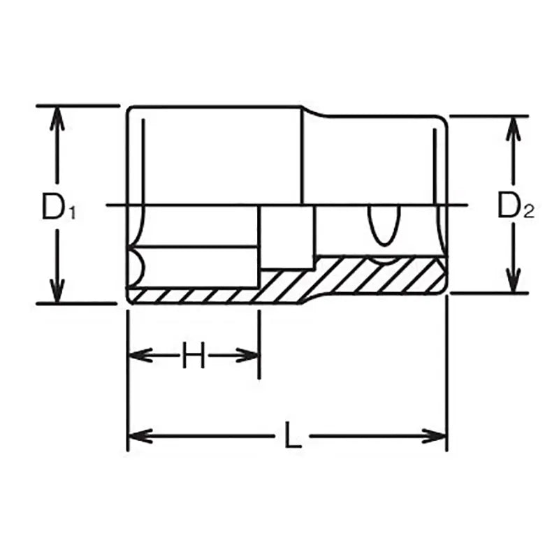 Ko-ken Tools 1/2 Sq. Dr. Socket Whitworth 1/2 6 point Length 40mm Ko-ken Tools