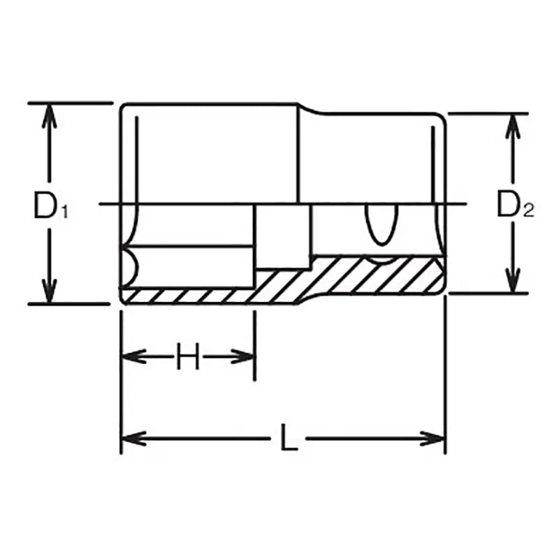 Ko-ken Tools 1/2 Sq. Dr. Socket Whitworth 11/16 6 point Length 46mm Ko-ken Tools
