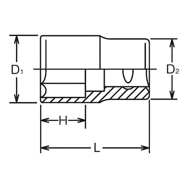 Ko-ken Tools 1/2 Sq. Dr. Socket Whitworth 3/16 6 point Length 37mm Ko-ken Tools