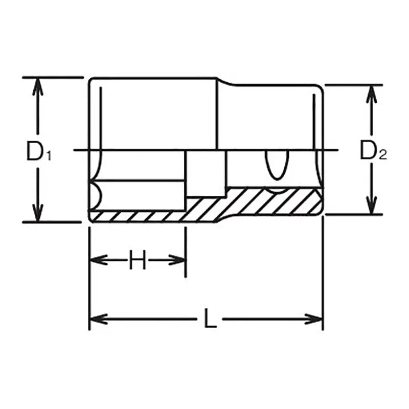 Ko-ken Tools 1/2 Sq. Dr. Socket Whitworth 3/4 6 point Length 47mm Ko-ken Tools