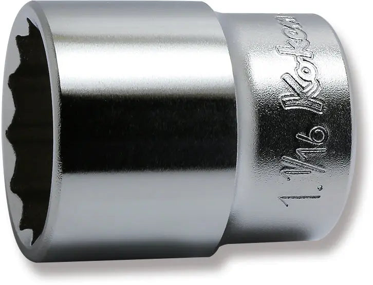 Ko-ken Tools 1/2 Sq. Dr. Chrome SAE 12 Point Socket 1.1/16" Ko-ken Tools