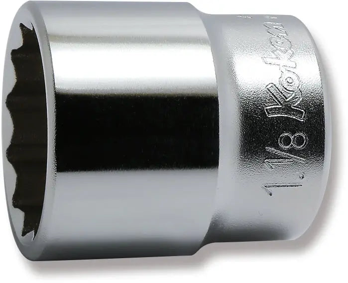 Ko-ken Tools 1/2 Sq. Dr. Chrome SAE 12 Point Socket 1.1/8" Ko-ken Tools