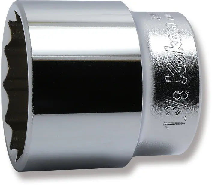Ko-ken Tools 1/2 Sq. Dr. Chrome SAE 12 Point Socket 1.3/8" Ko-ken Tools