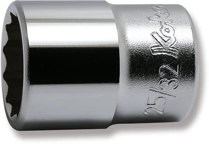 Ko-ken Tools 1/2 Sq. Dr. Chrome SAE 12 Point Socket 25/32" Ko-ken Tools