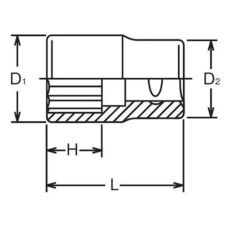 Ko-ken Tools 1/2 Sq. Dr. Chrome SAE 12 Point Socket 9/16" Ko-ken Tools
