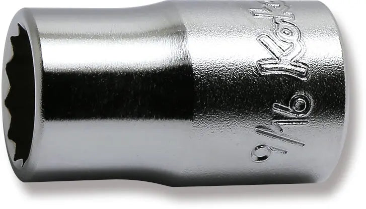 Ko-ken Tools 1/2 Sq. Dr. Chrome SAE 12 Point Socket 9/16" Ko-ken Tools